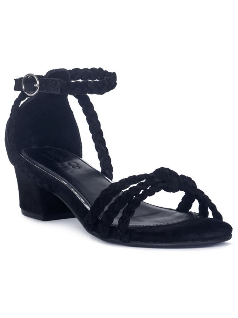 Nicola Braided Leather Block Heel Sandal