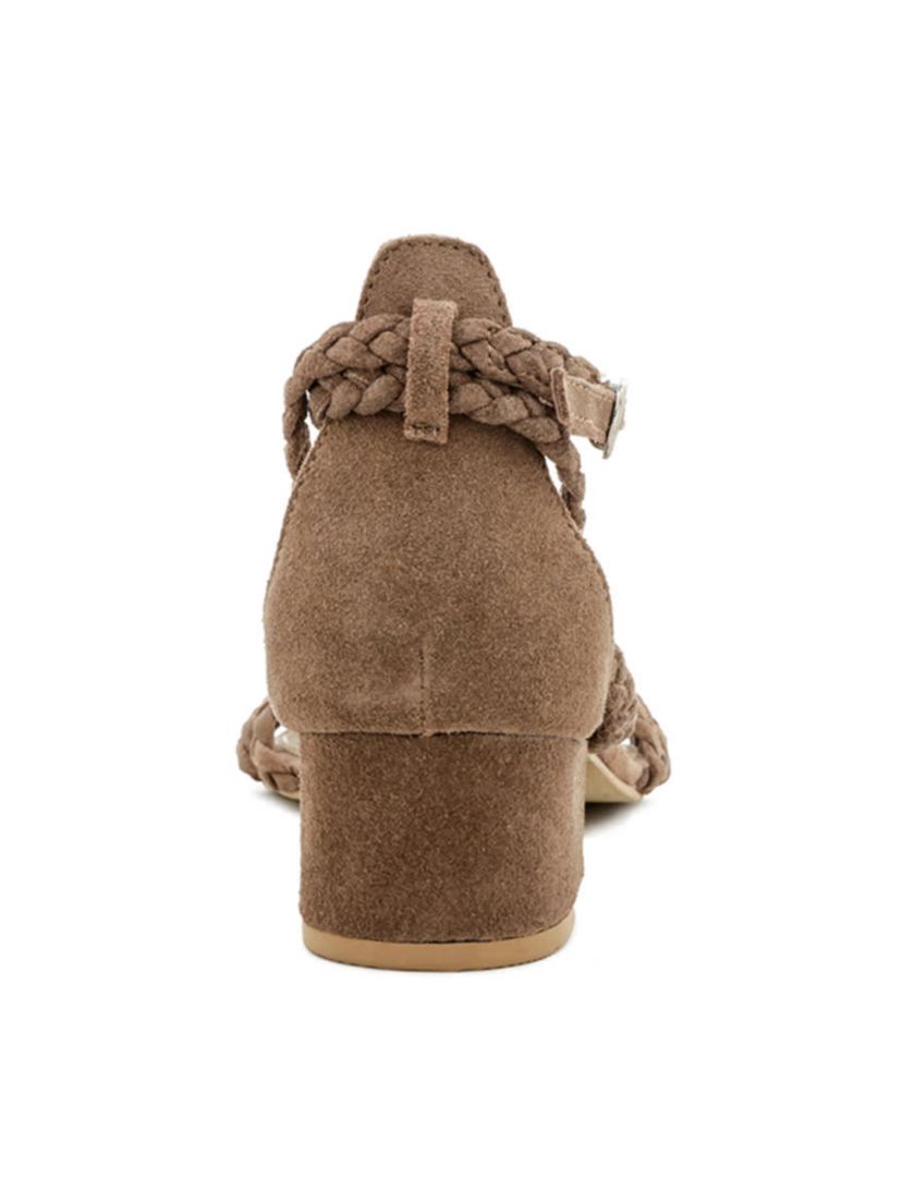 Nicola Braided Leather Block Heel Sandal