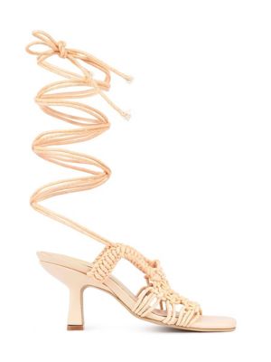 Rag&Co Women's BEROE Braided Handcrafted Lace Up Sandal, 10M