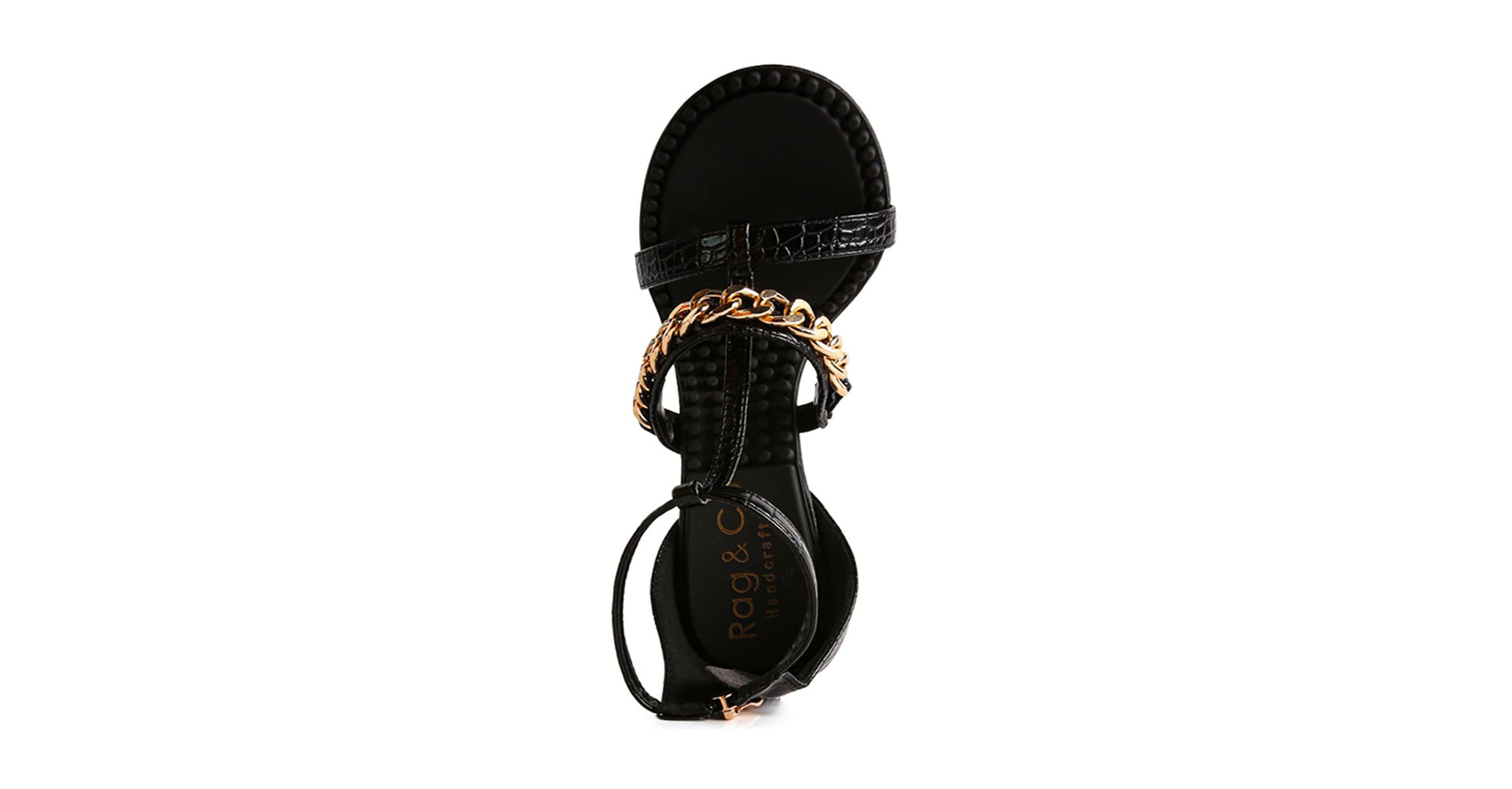 Dakota Metal Chain Mid Heel Sandal