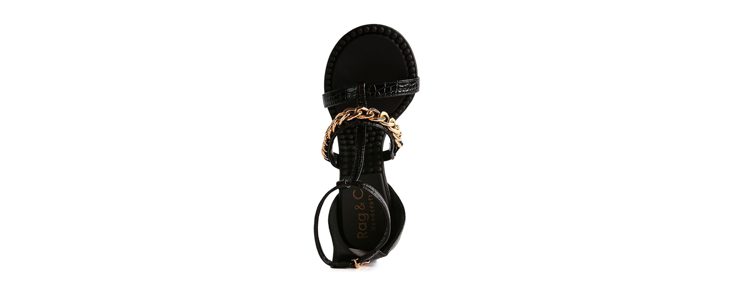 Dakota Metal Chain Mid Heel Sandal