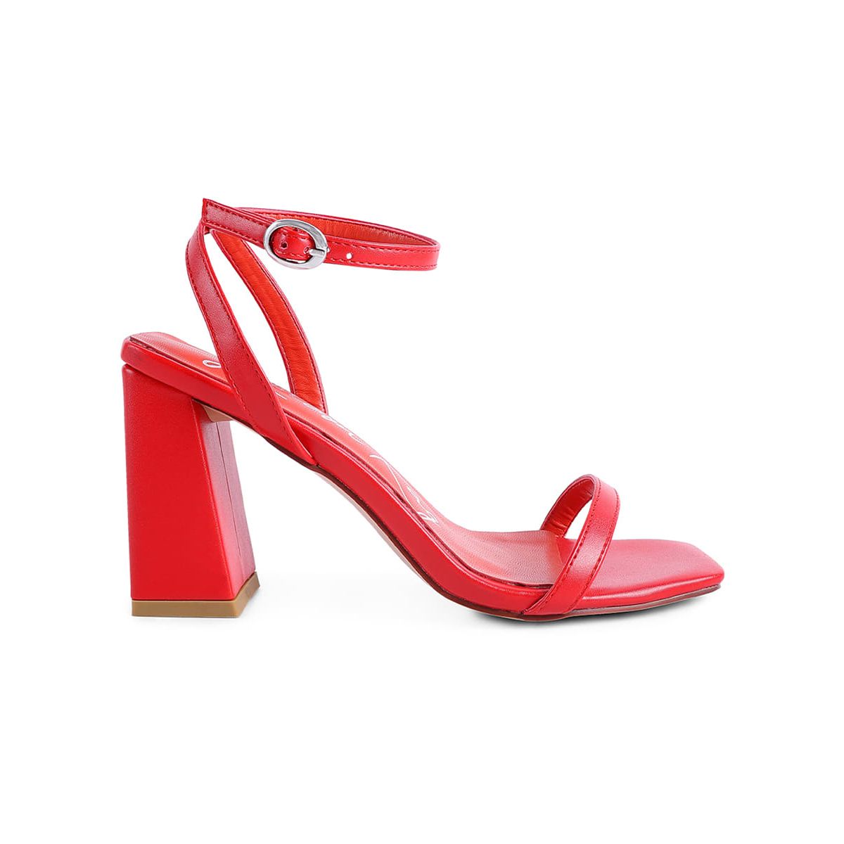 Mooncut Ankle Strap Block Heel