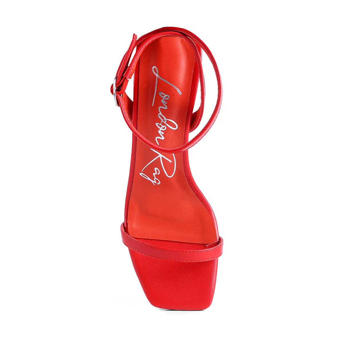 Mooncut Ankle Strap Block Heel