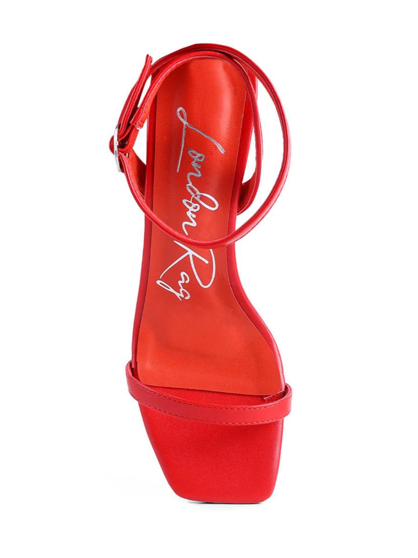 Mooncut Ankle Strap Block Heel