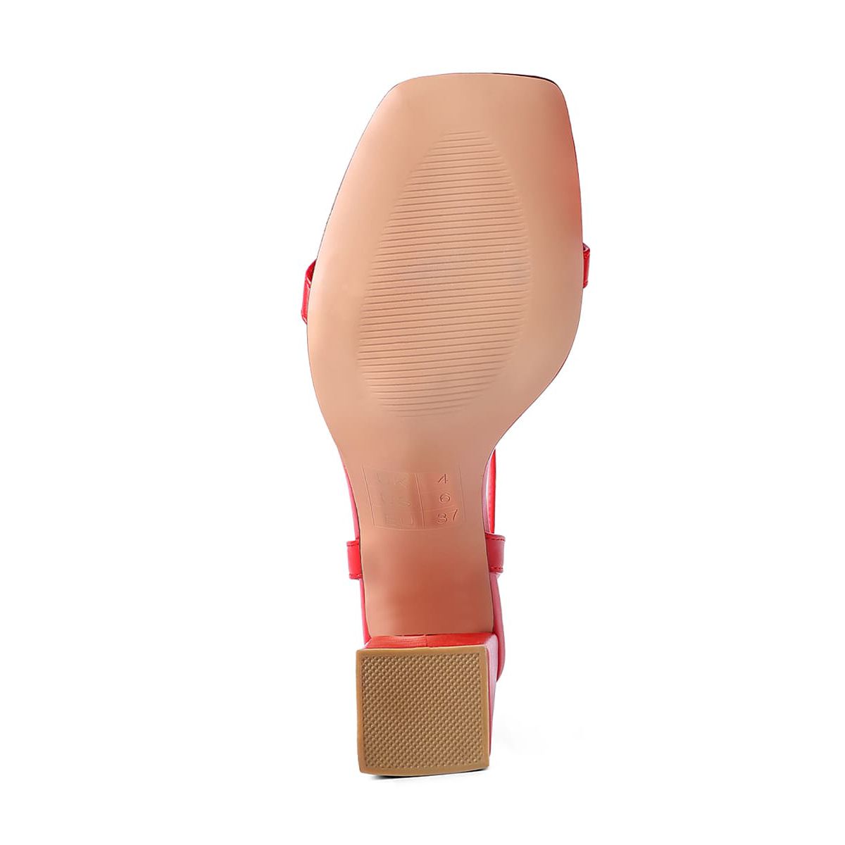 Mooncut Ankle Strap Block Heel