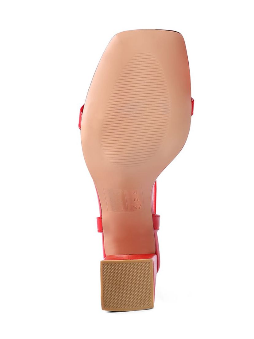 Mooncut Ankle Strap Block Heel