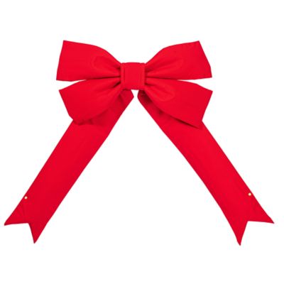 Vickerman 36" x 45" Red Canvas 4 Loop Outdoor Christmas Bow with UV Treated Material and Wire to Hang