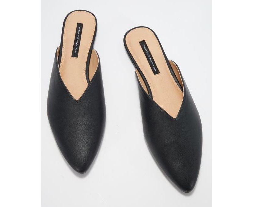 Vegan Leather Mule Flats
