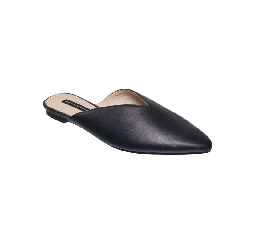 Vegan Leather Mule Flats