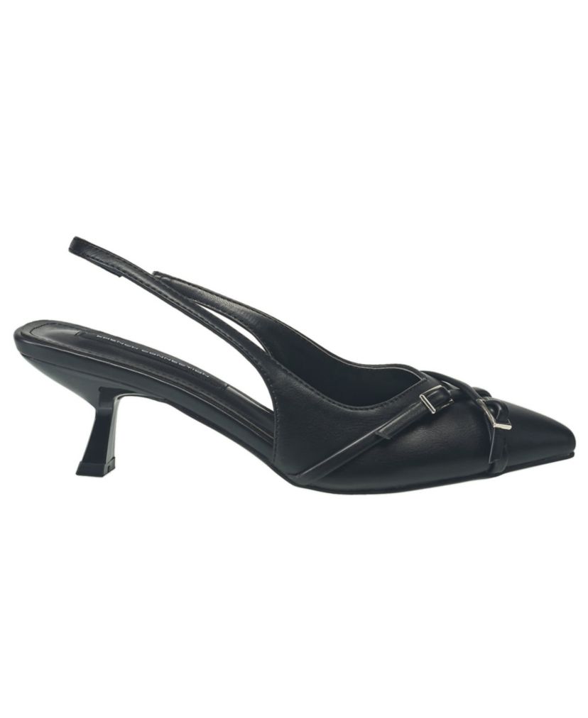 Womens Buckles Slingback Kitten Heel