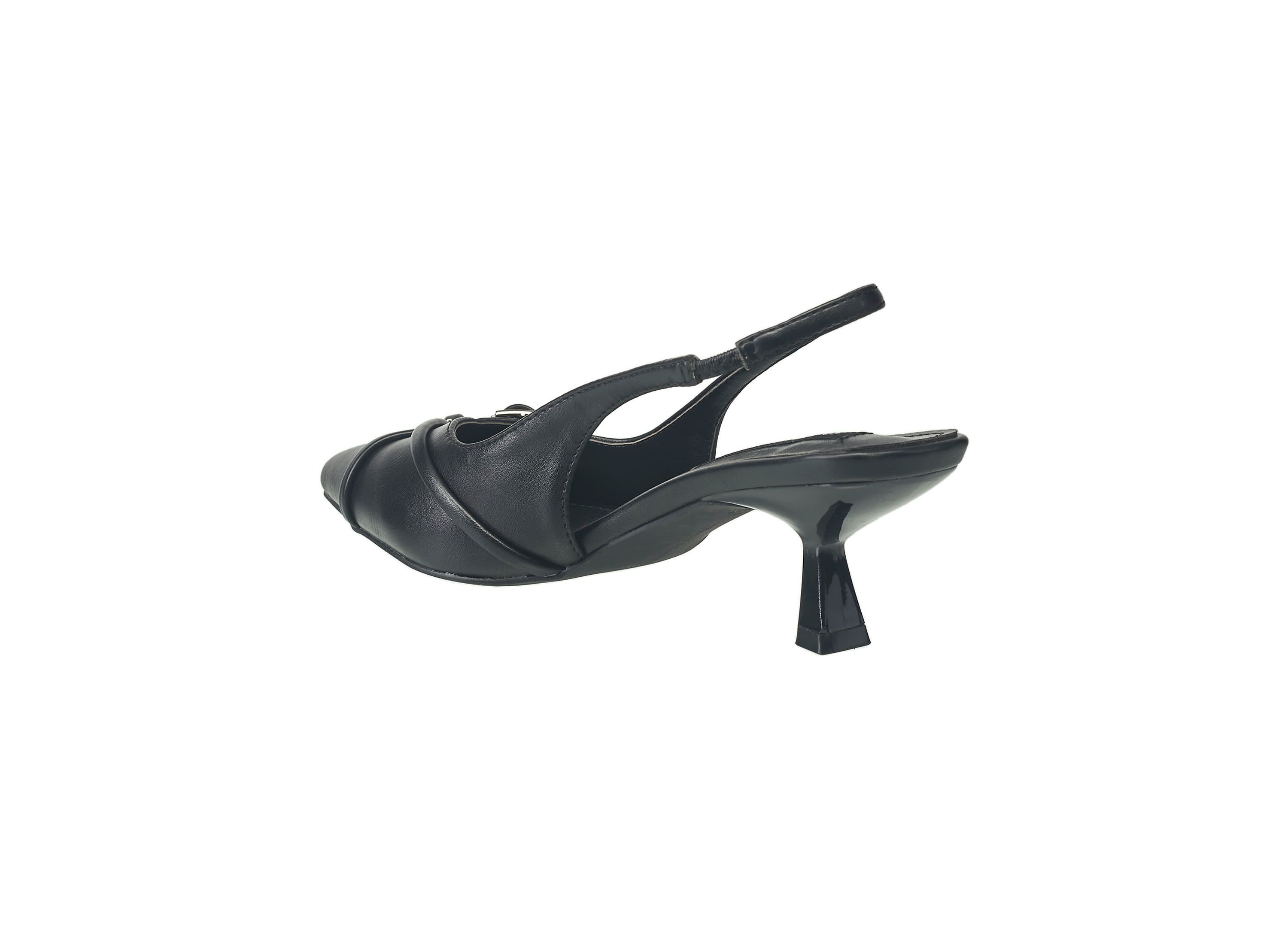 Womens Buckles Slingback Kitten Heel