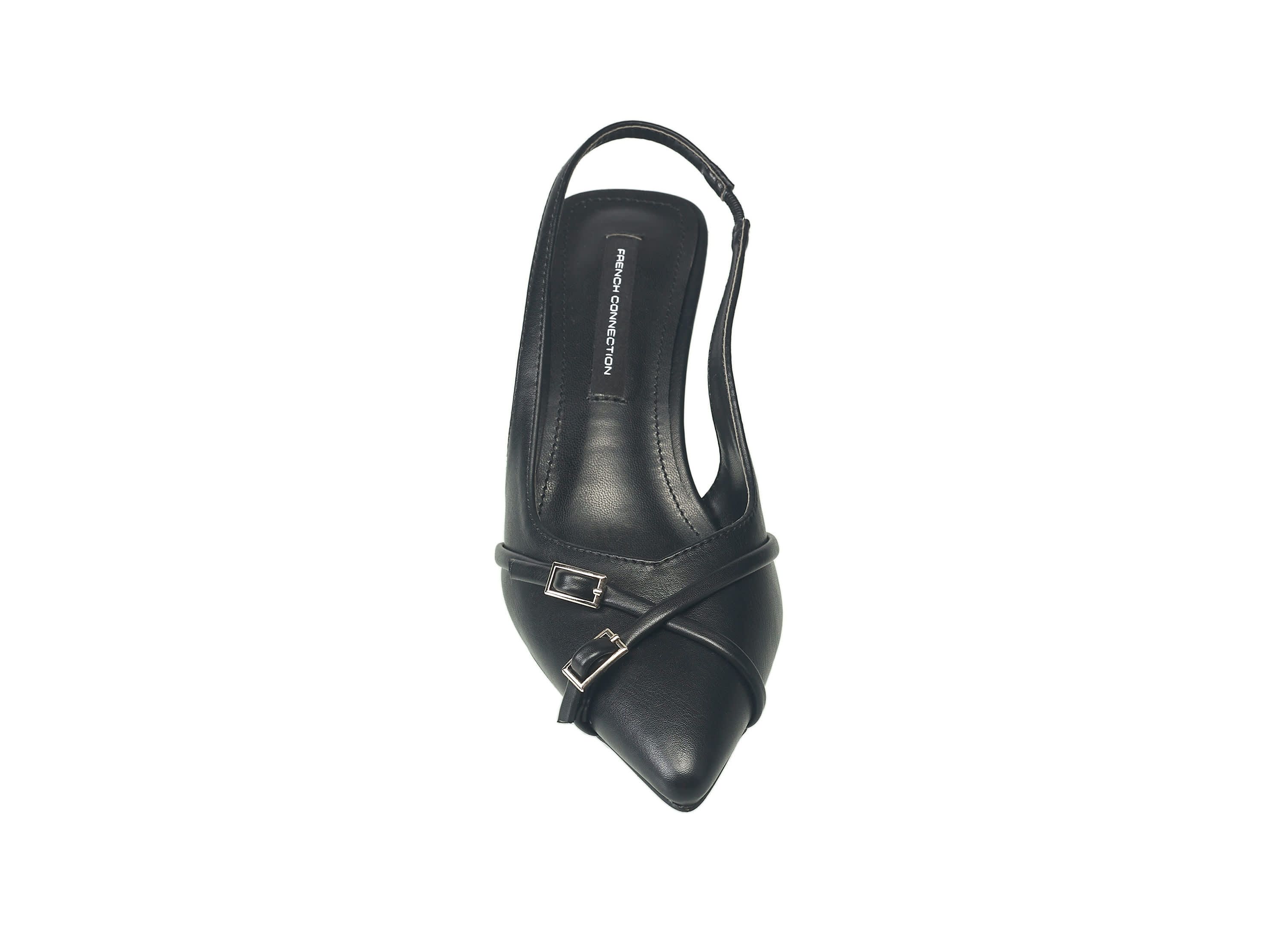 Womens Buckles Slingback Kitten Heel