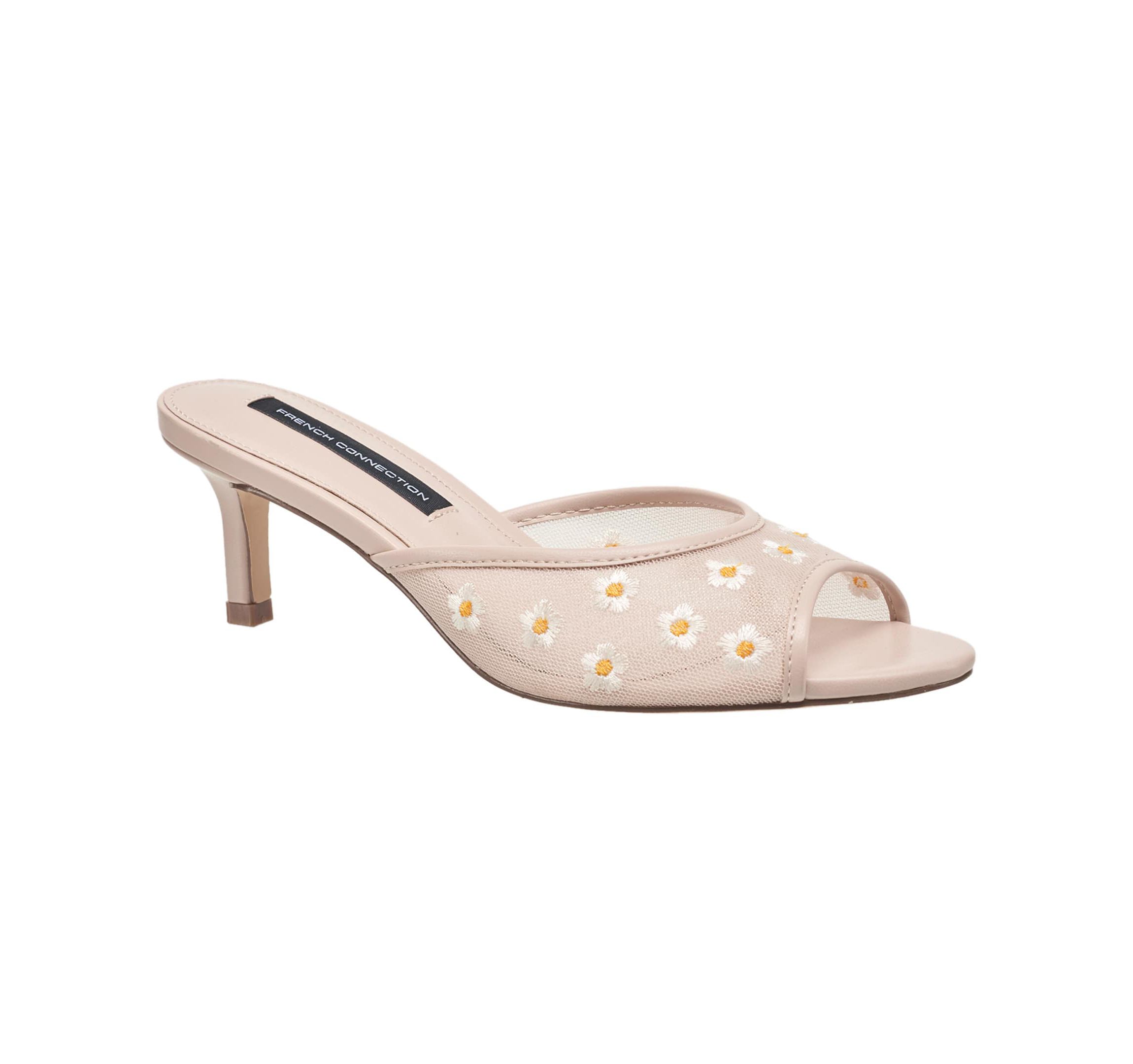 Nancy Mesh Embroidered Kitten Heel