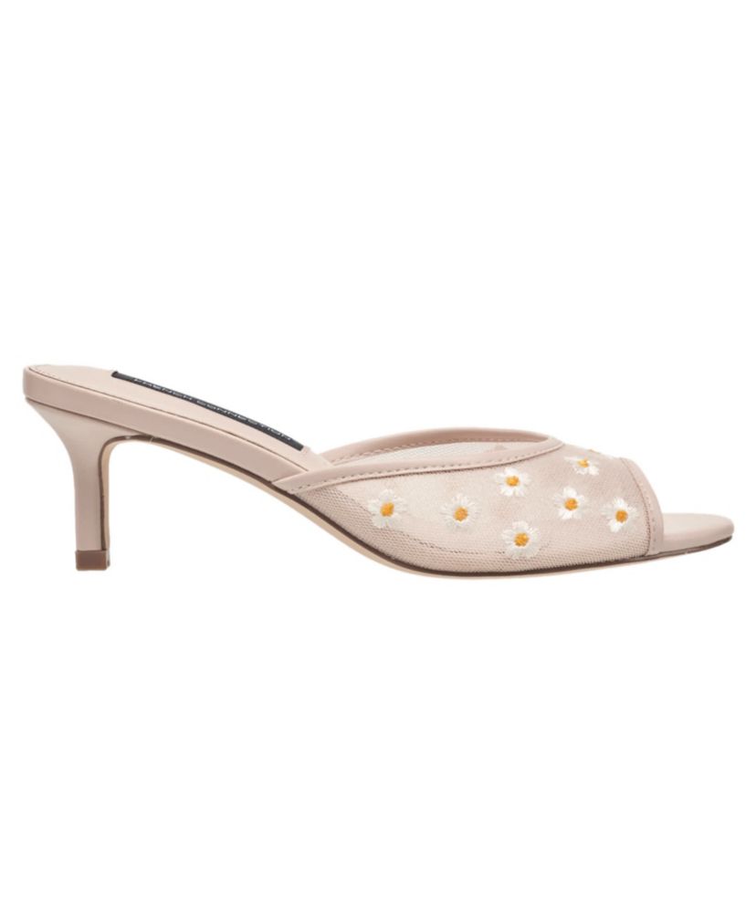Nancy Mesh Embroidered Kitten Heel