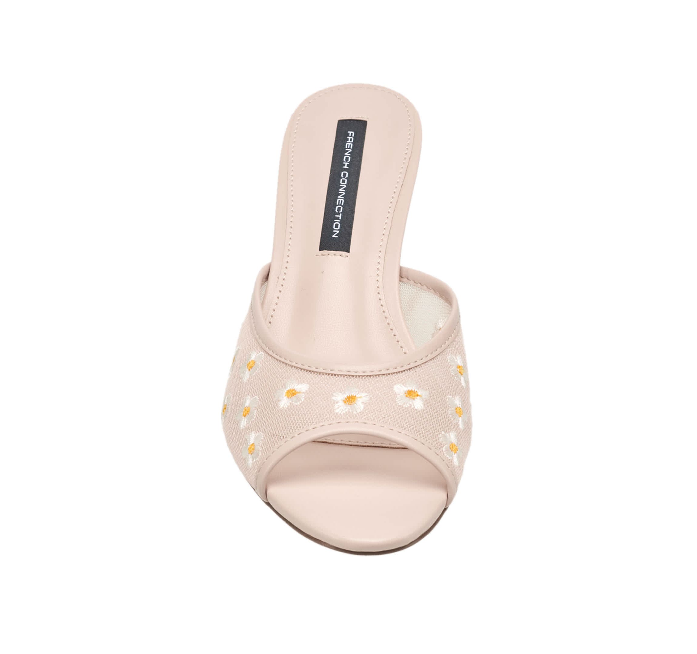 Nancy Mesh Embroidered Kitten Heel