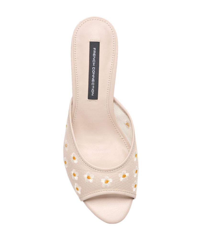 Nancy Mesh Embroidered Kitten Heel
