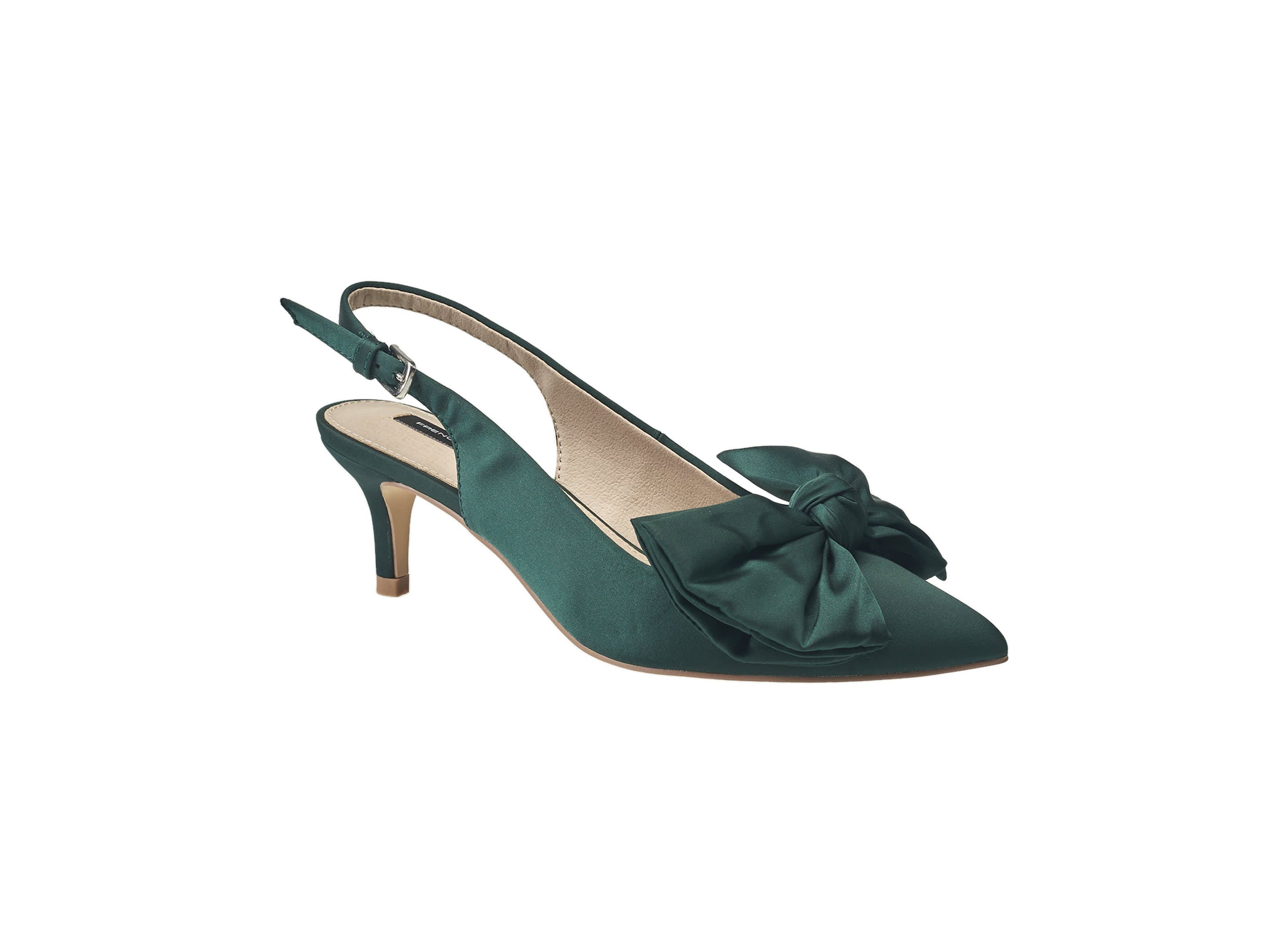 Womens Quinn Satin Bow Kitten Pump
