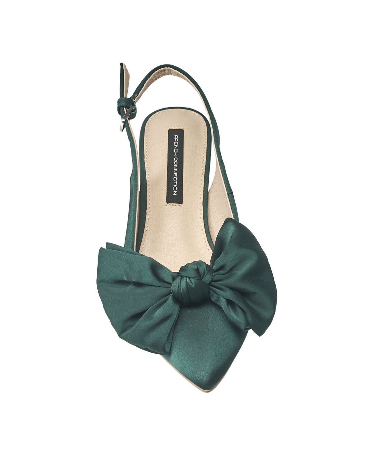 Womens Quinn Satin Bow Kitten Pump