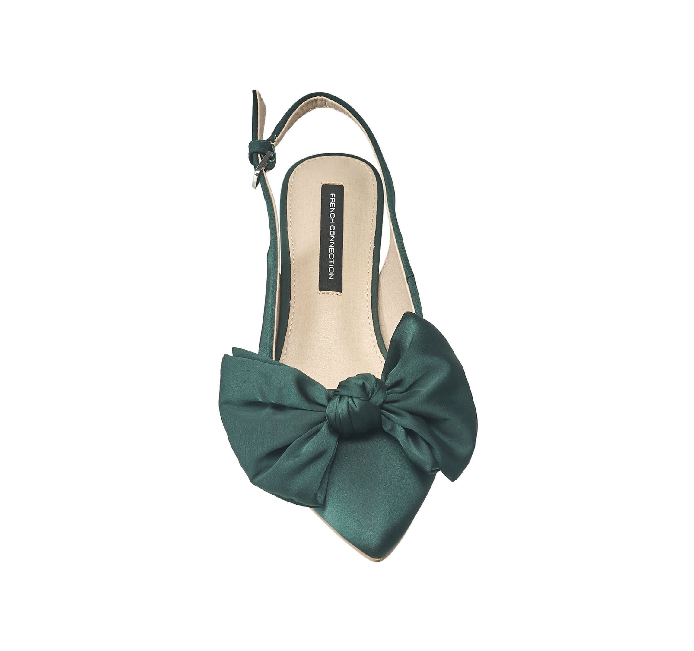 Womens Quinn Satin Bow Kitten Pump