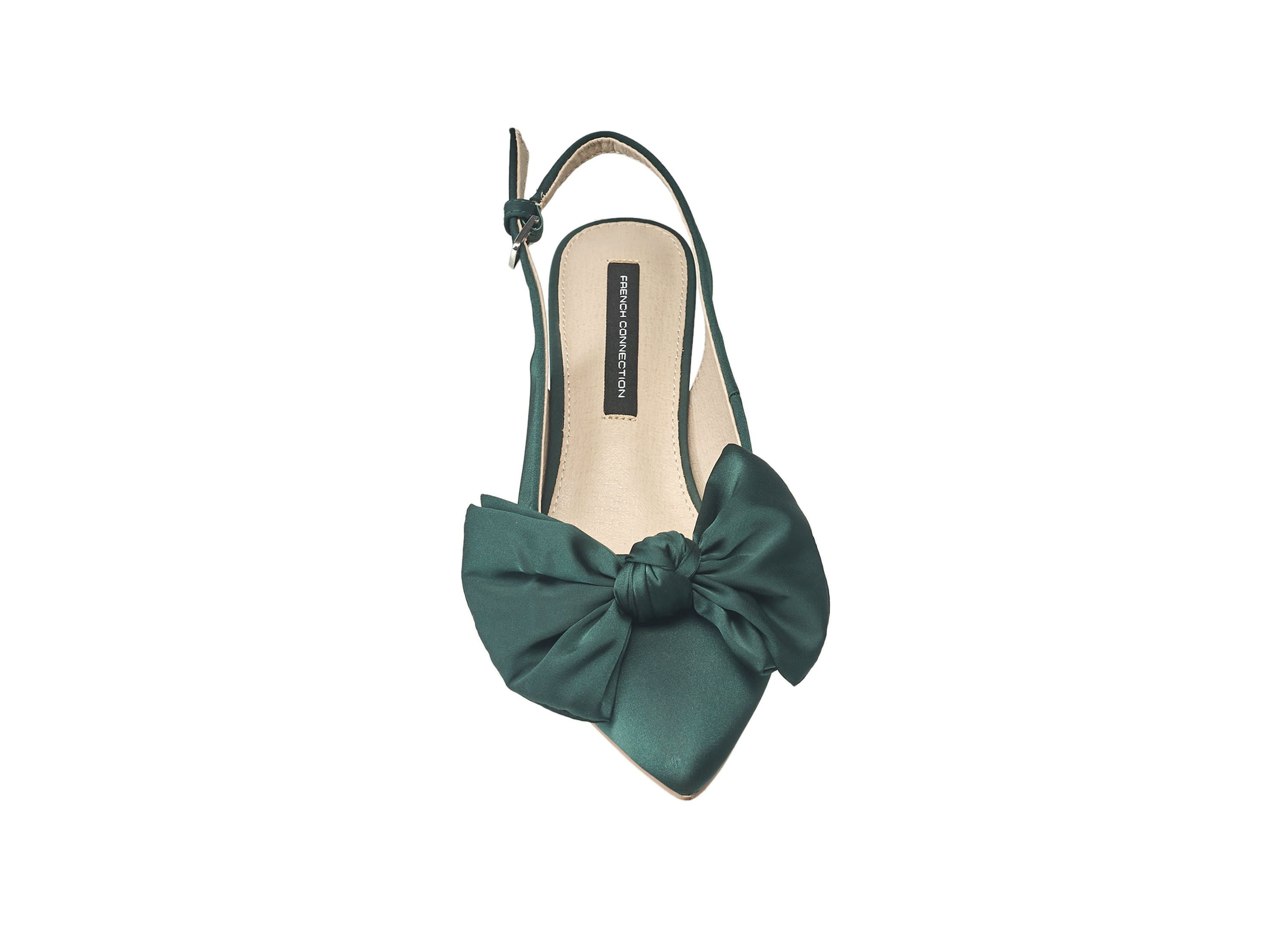 Womens Quinn Satin Bow Kitten Pump