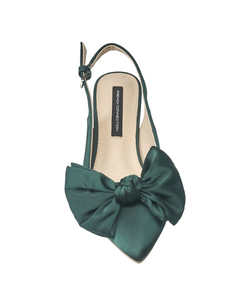 Womens Quinn Satin Bow Kitten Pump