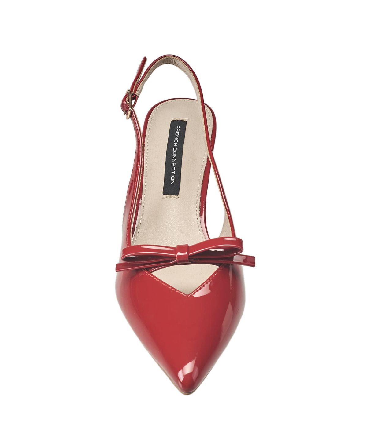 Womens Patent Bow Kitten Heel