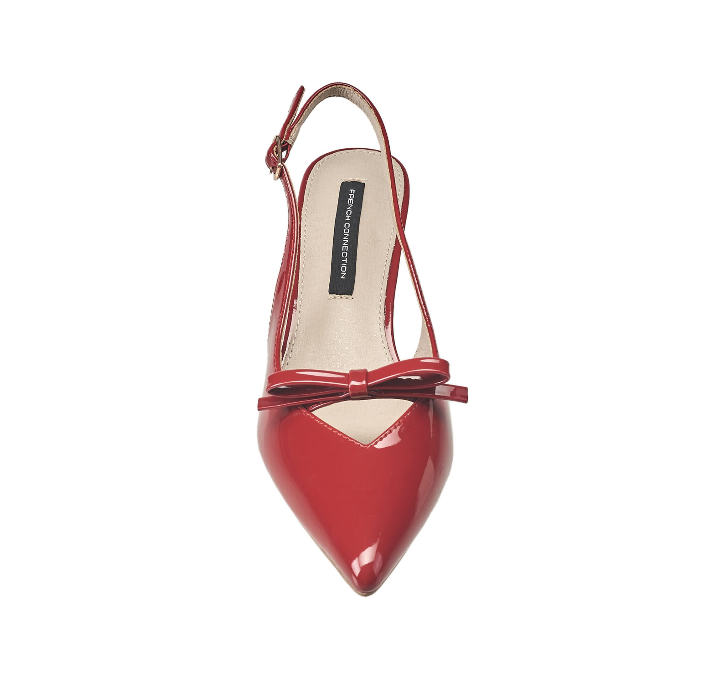 Womens Patent Bow Kitten Heel
