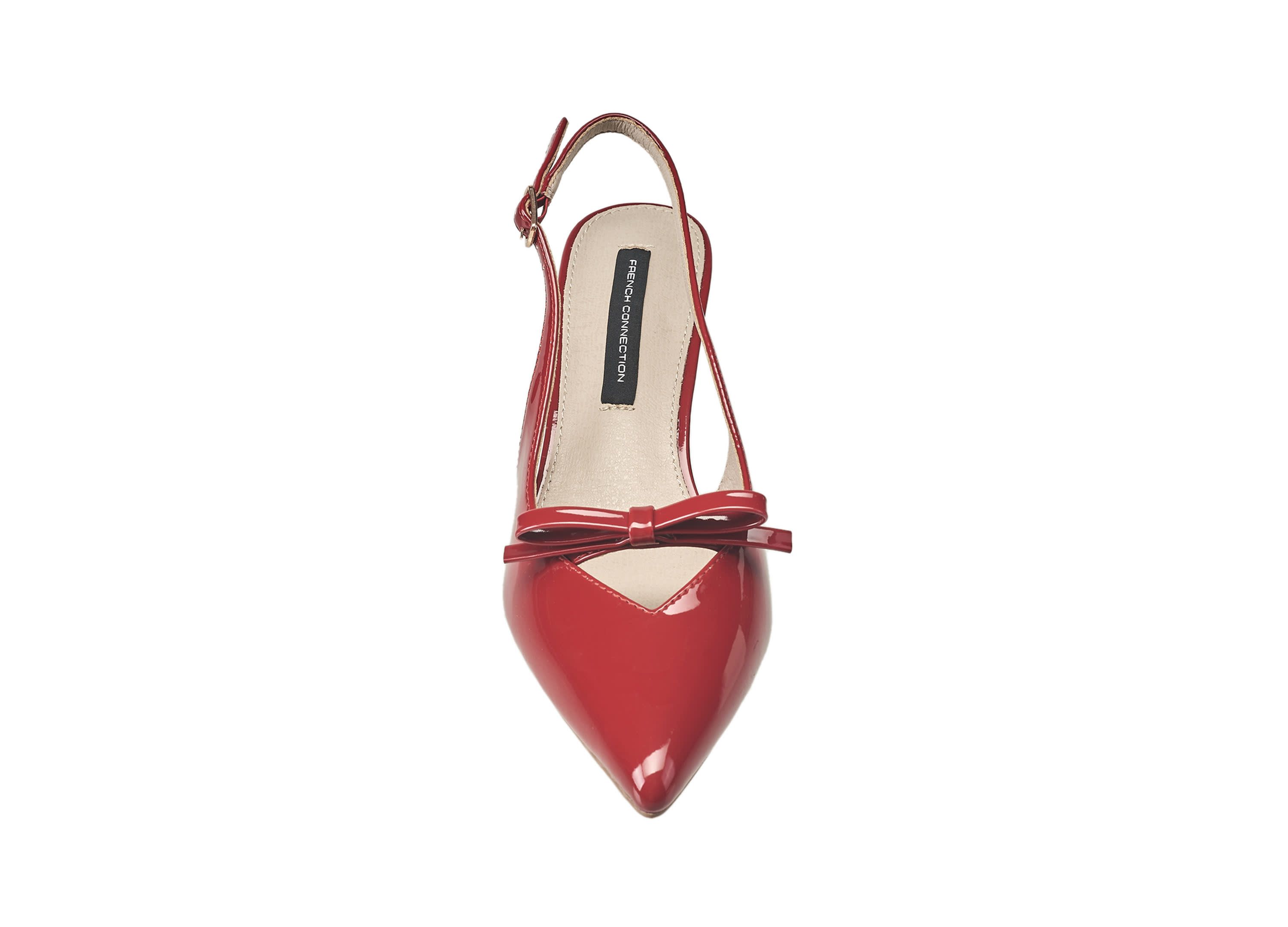 Womens Patent Bow Kitten Heel