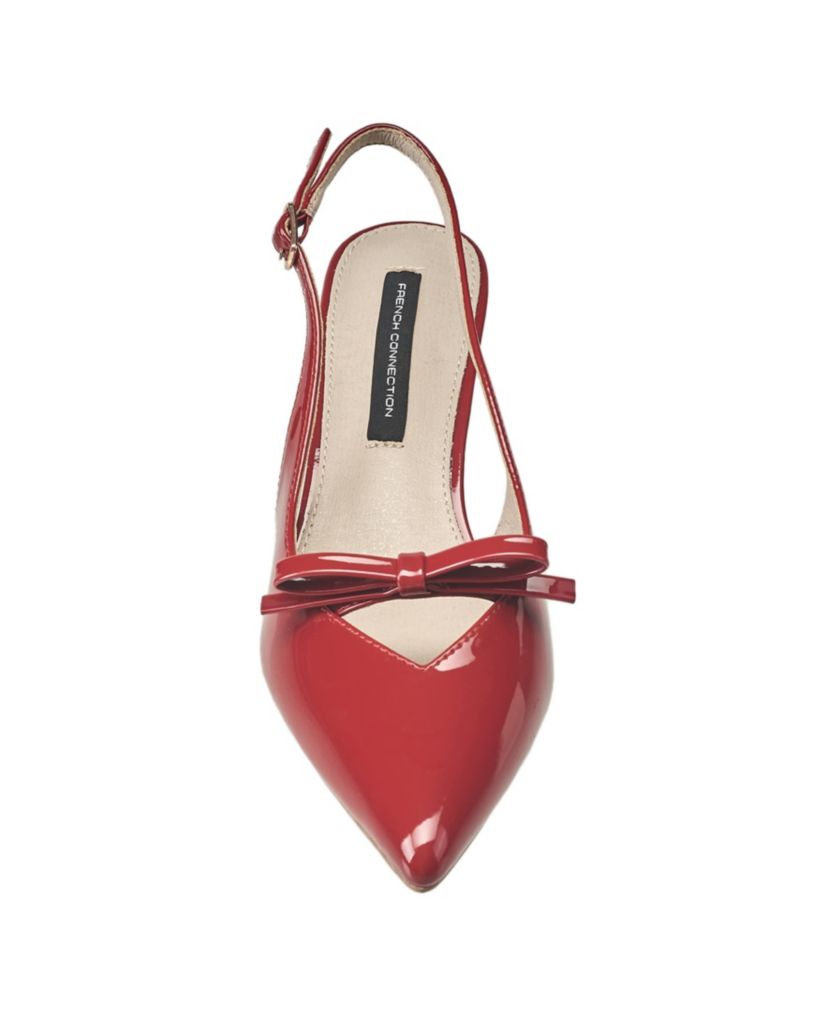 Womens Patent Bow Kitten Heel