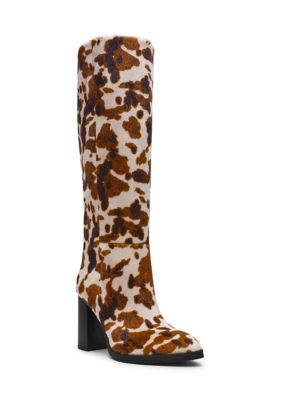DV Dolce Vita Women's Bardonny Knee-High Cow Print Boots