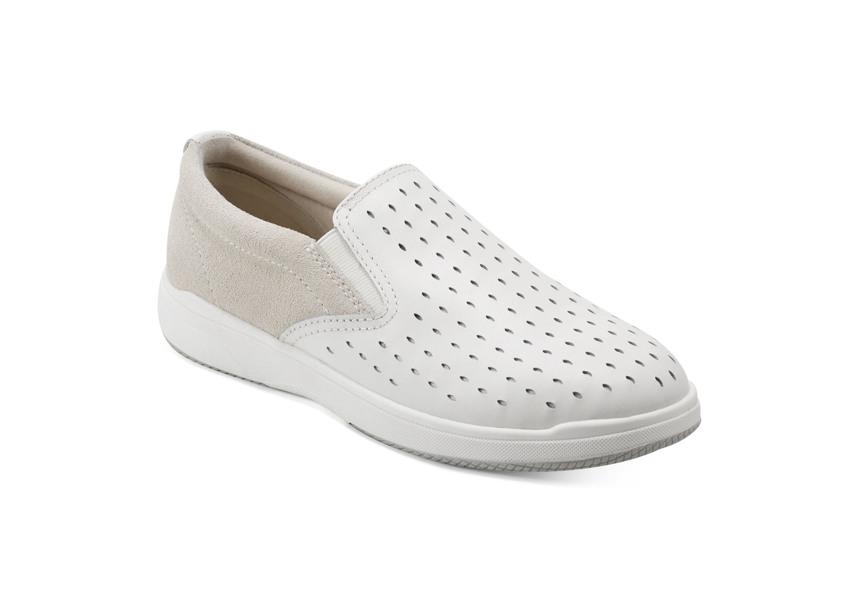 Nel Laser Cut Round Toe Casual Slip-on Sneakers