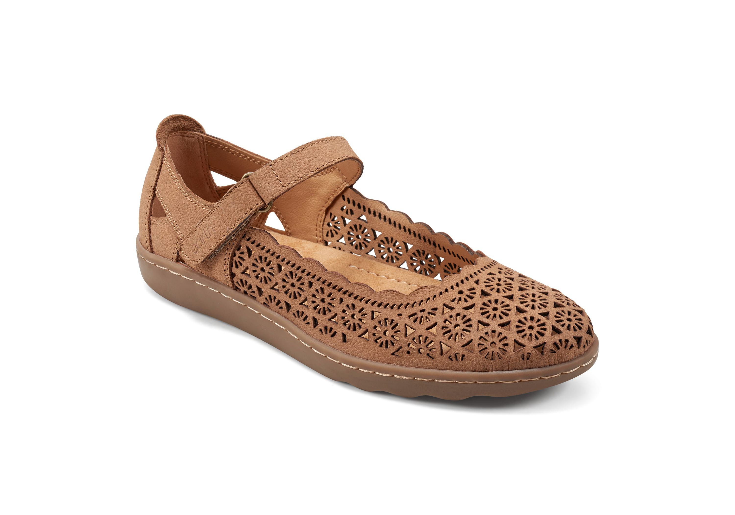 Lady Round Toe Adjustable Strap Casual Flats