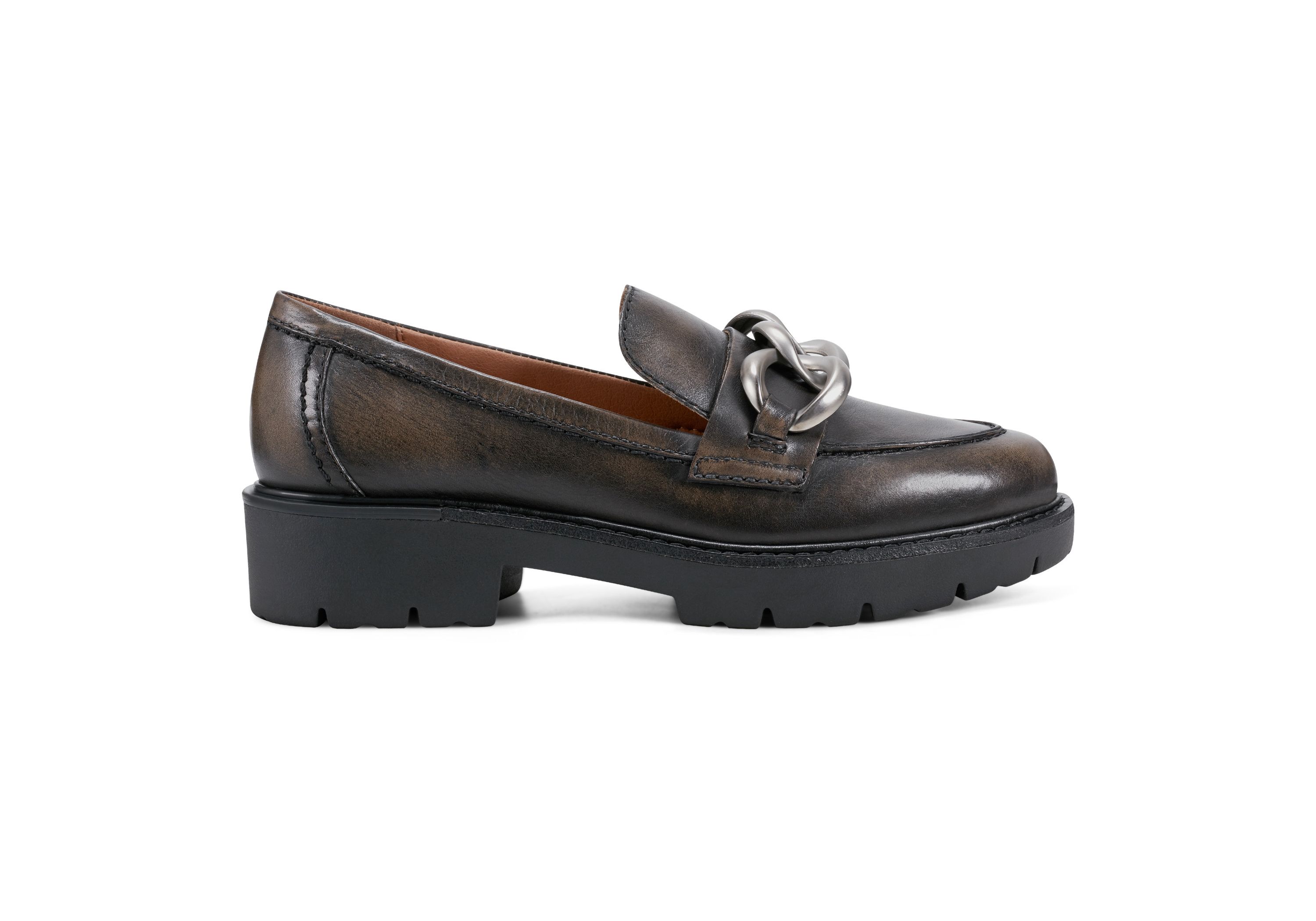 Zalor Round Toe Lug Sole Casual Slip-on Loafers