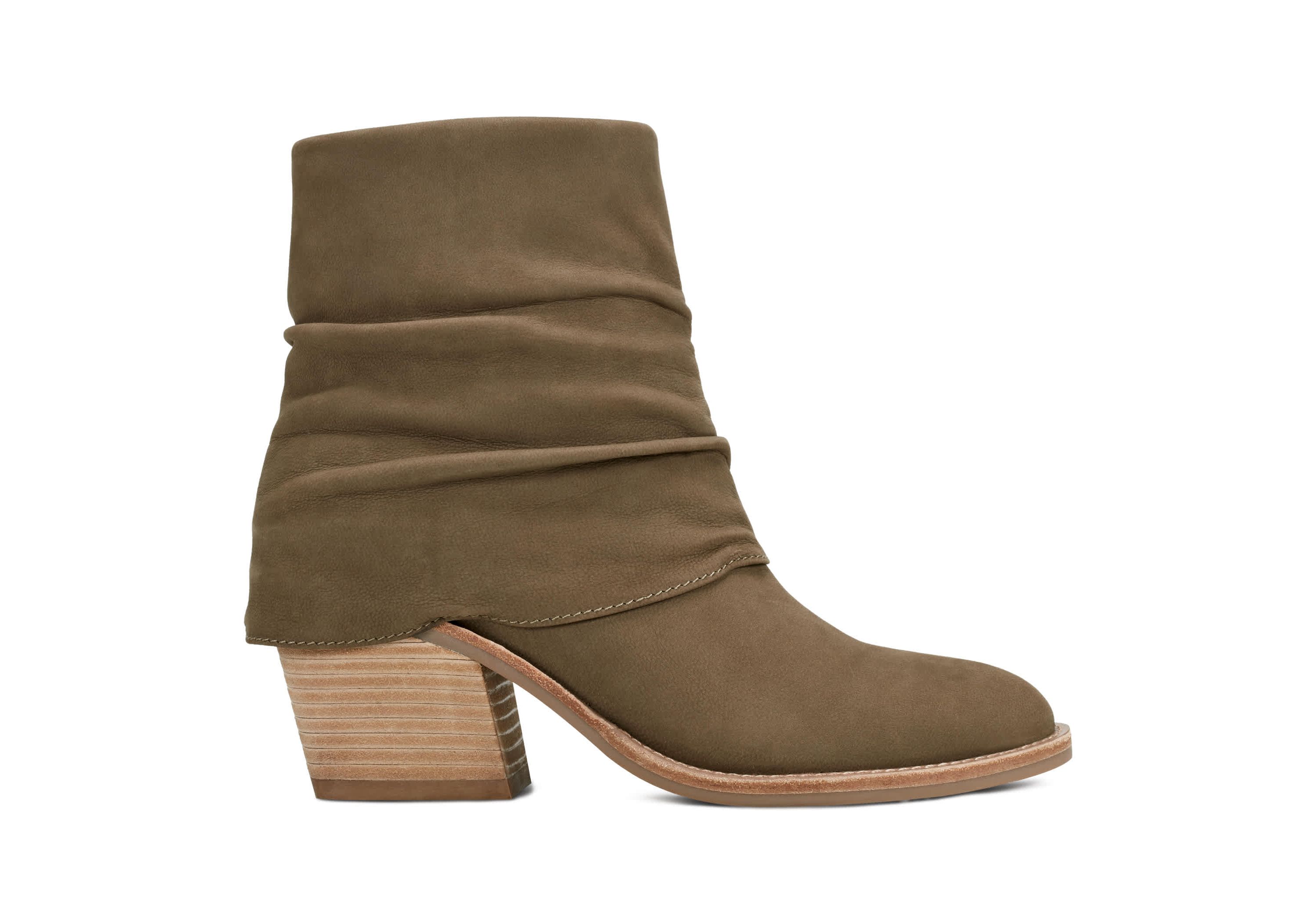 Savvy Block Heel Ruched Casual Booties