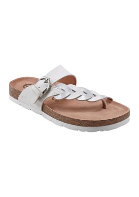 Alyce Round Toe Footbed Slip On Casual Sandals