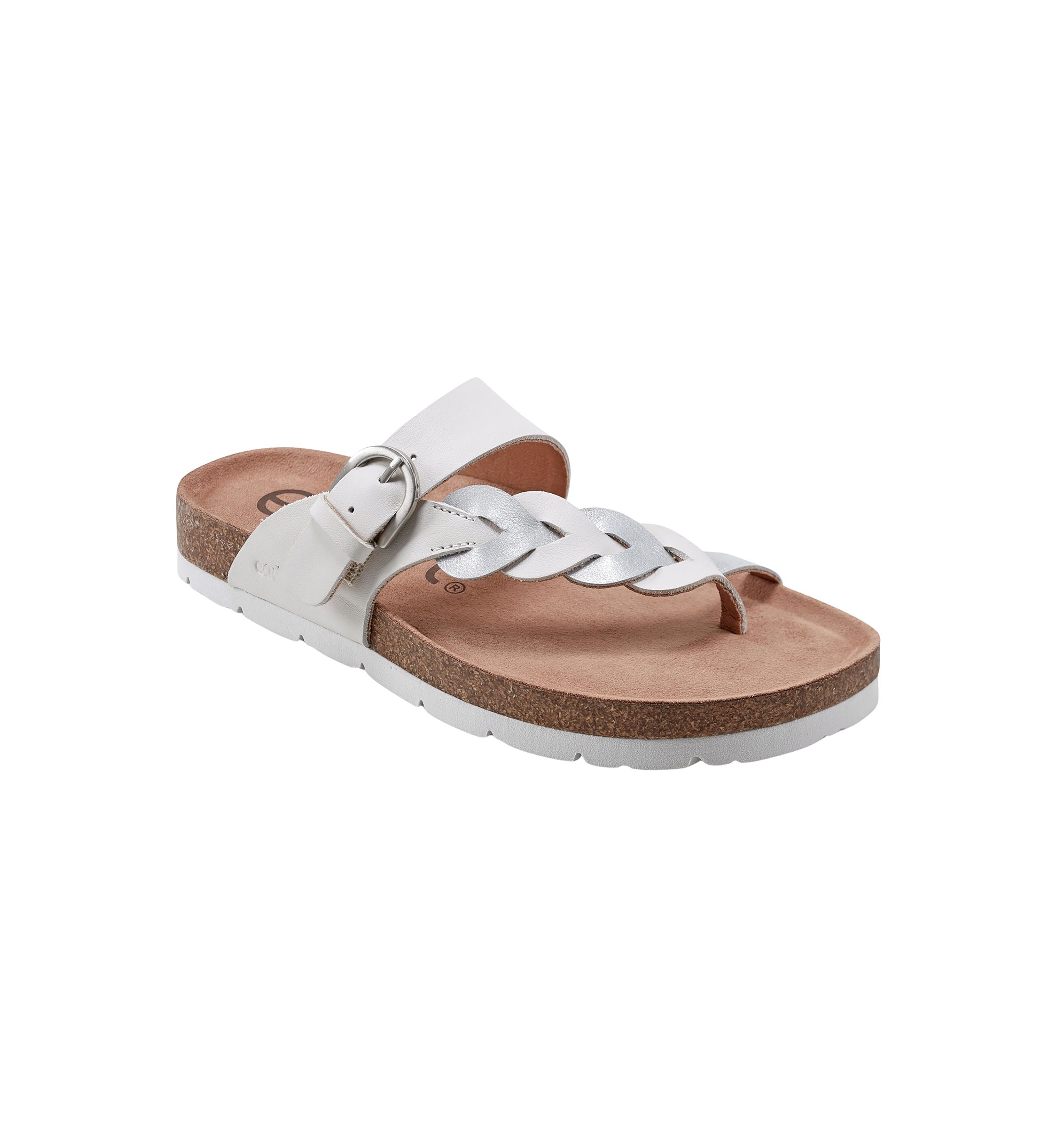 Alyce Round Toe Footbed Slip On Casual Sandals