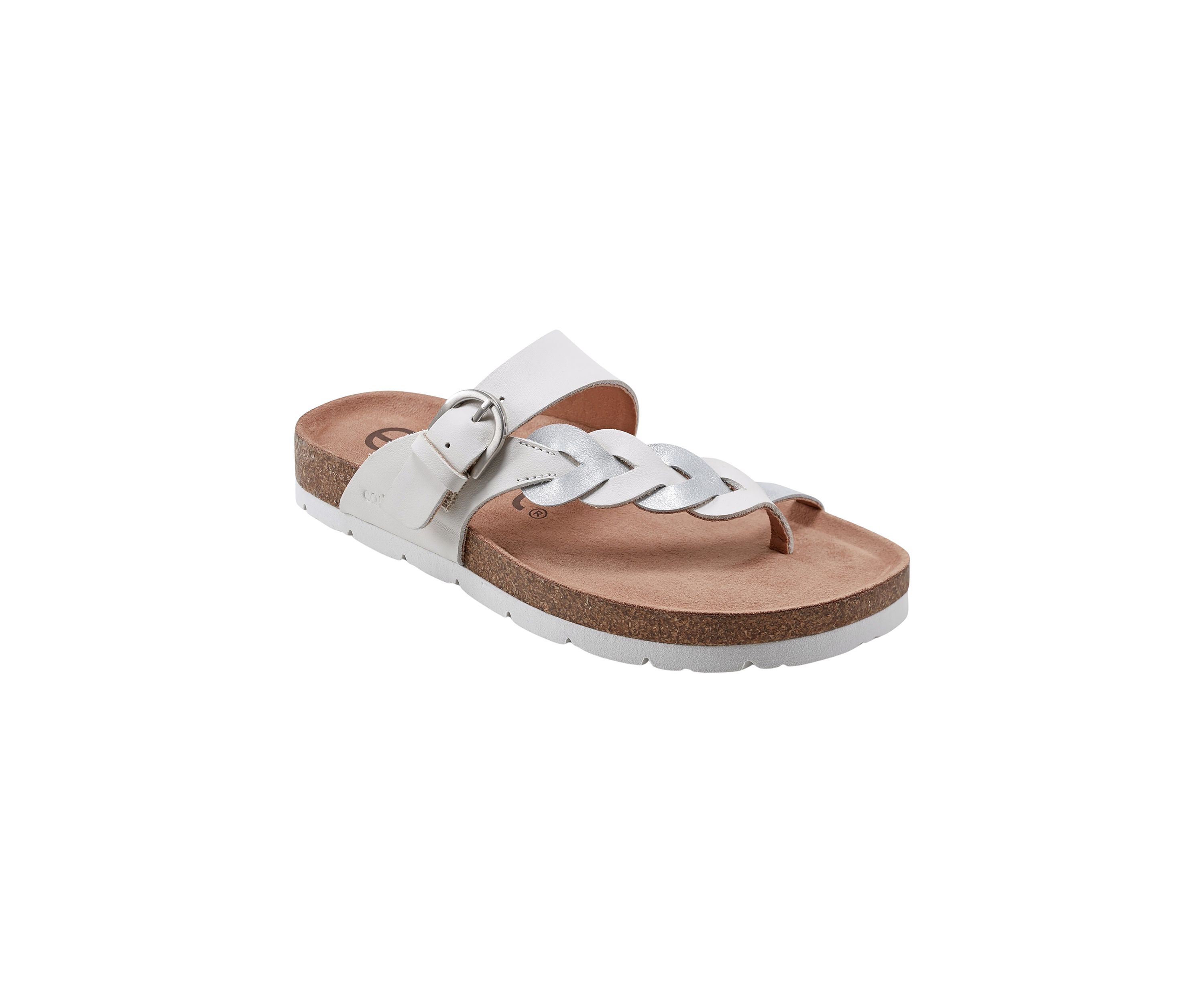 Alyce Round Toe Footbed Slip On Casual Sandals