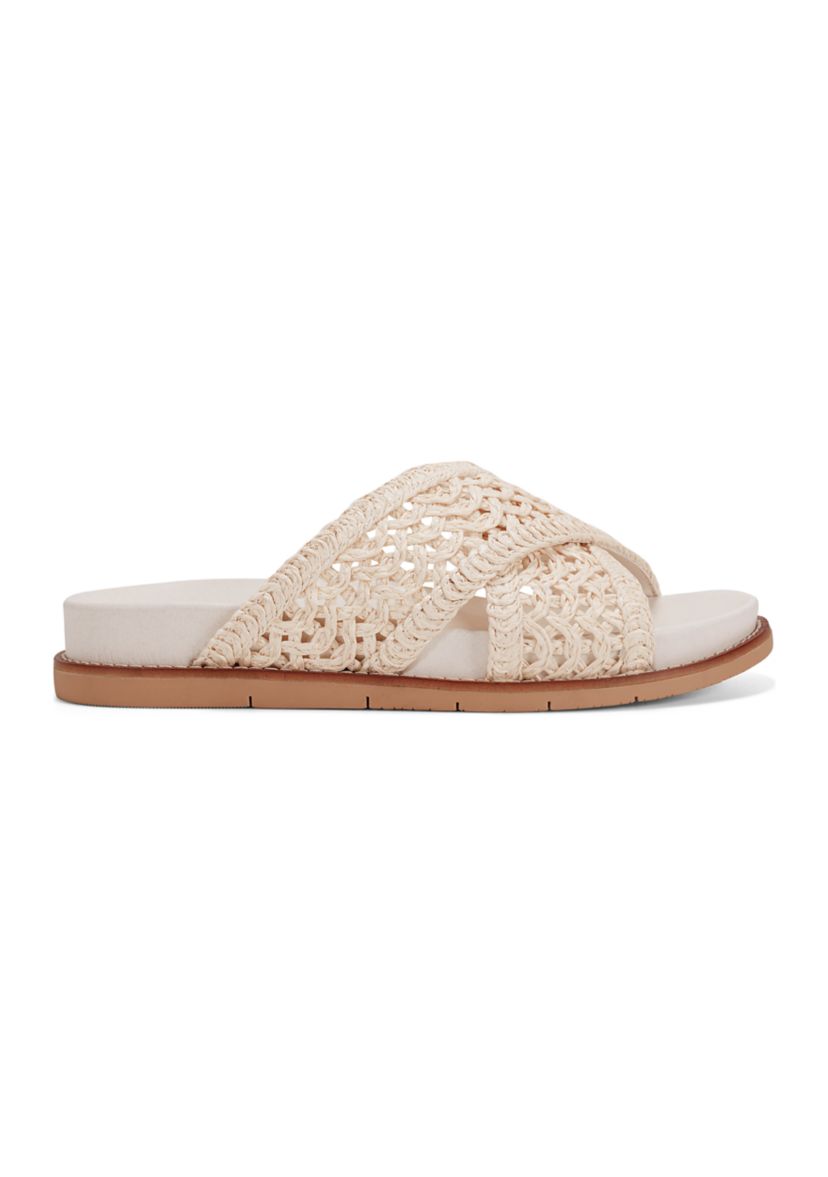 Flurry Round Toe Slip On Flat Casual Sandals