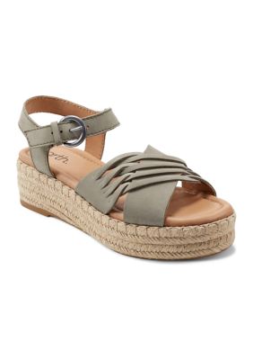 Earth Women's Hilda Open Toe Casual Platform Espadrille Sandals, Green, 10M