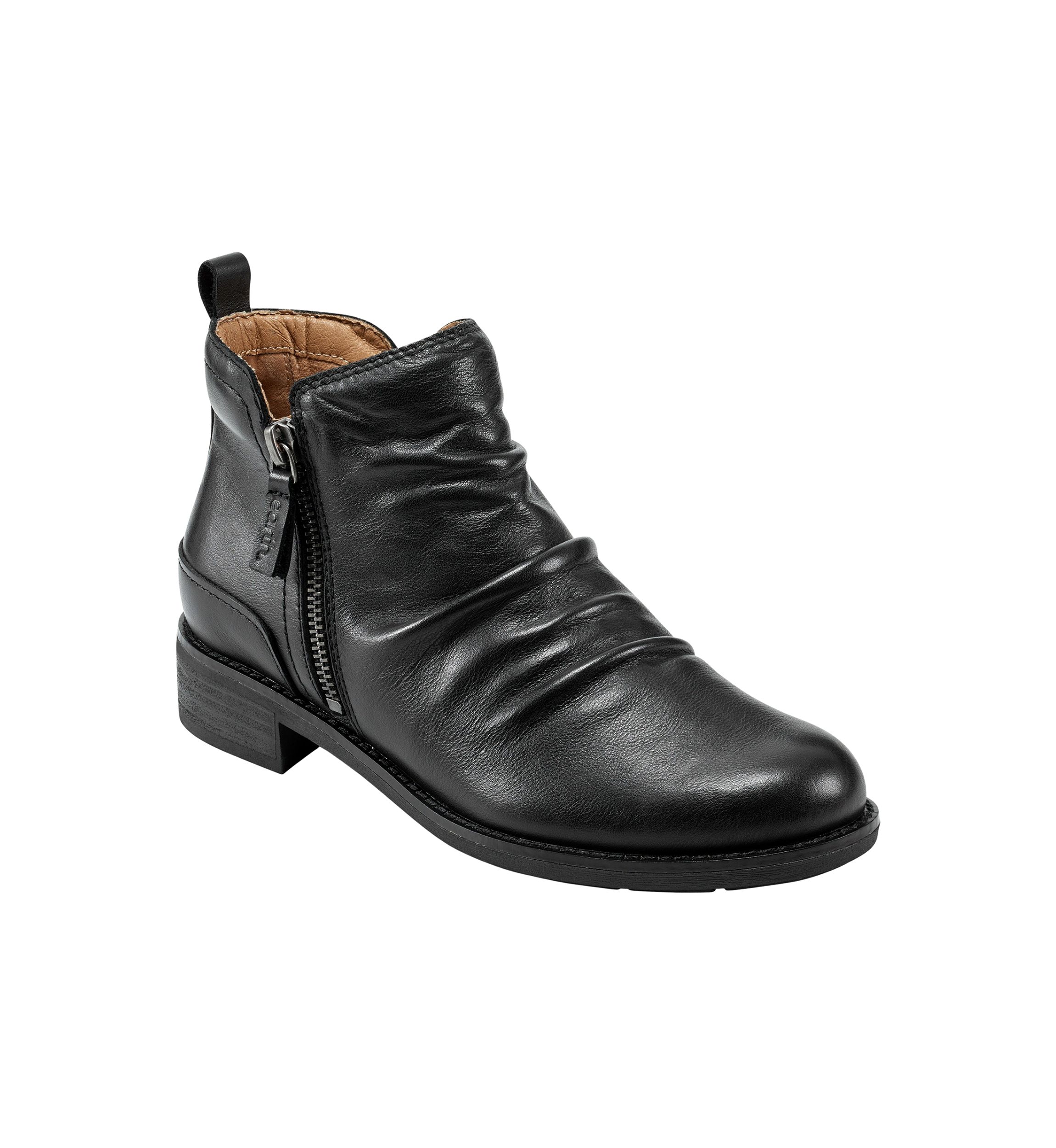 Nadya Round Toe Ruched Casual Booties