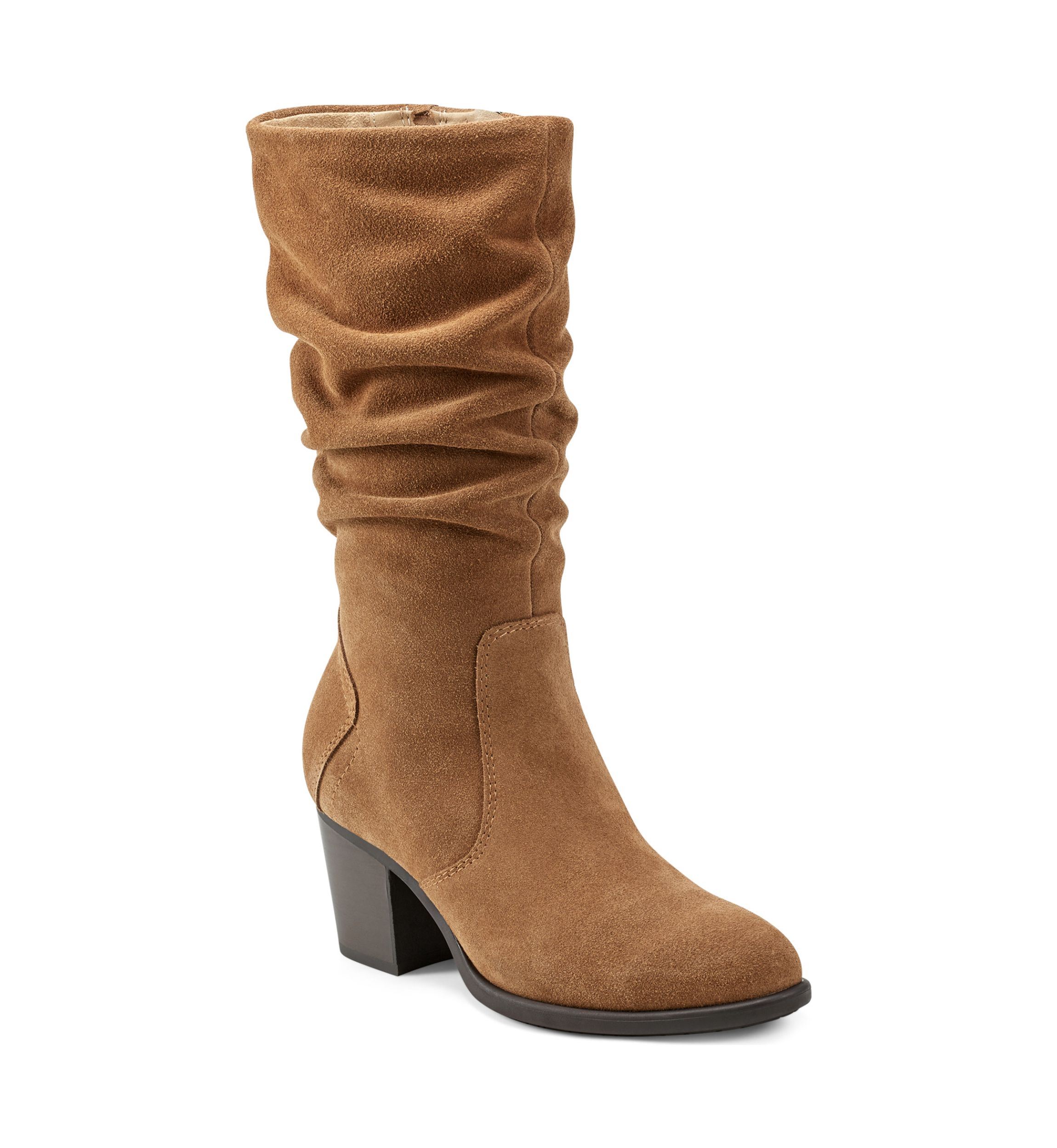 Vine Block Heel Almond Toe Casual Boots