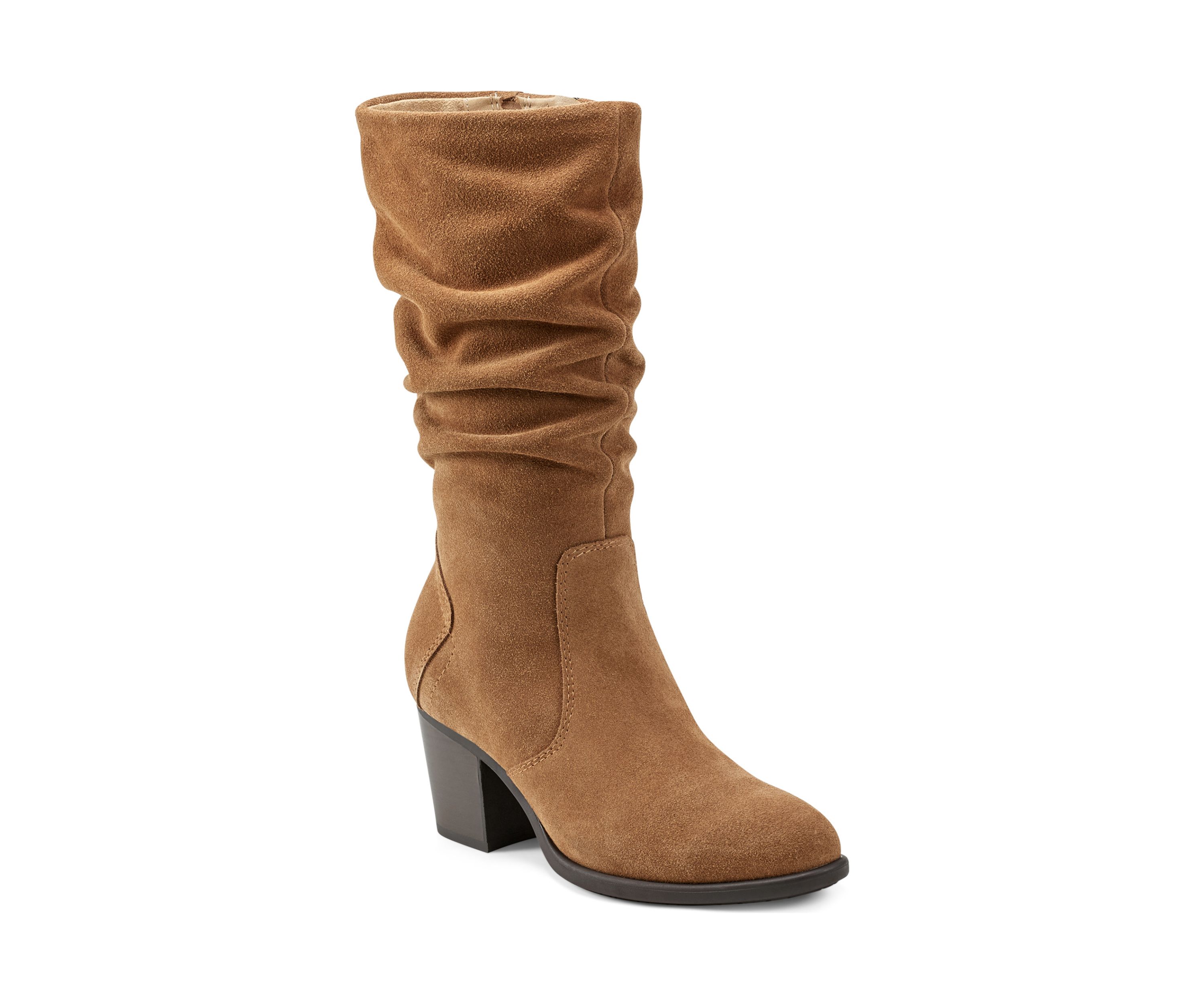 Vine Block Heel Almond Toe Casual Boots