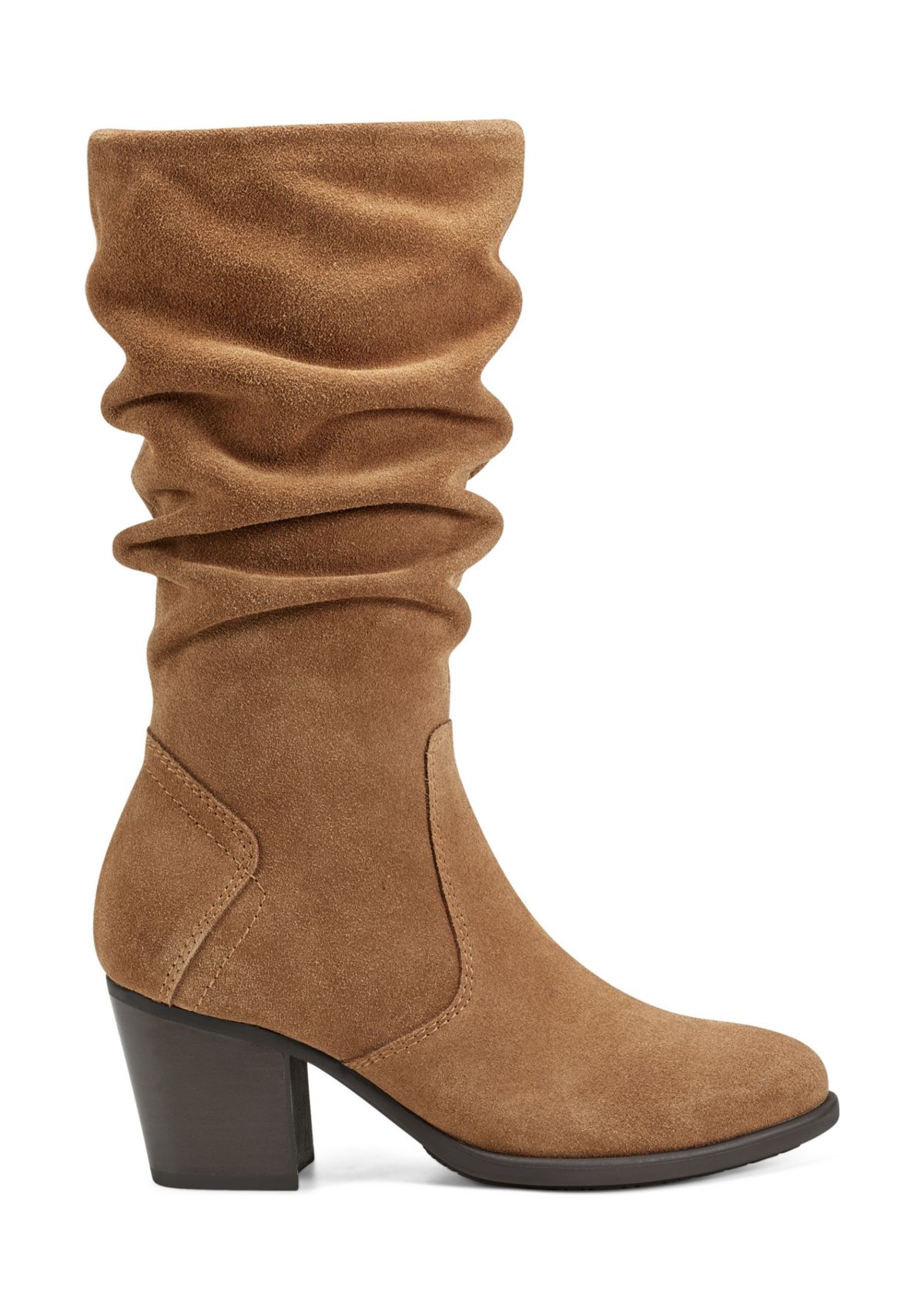 Vine Block Heel Almond Toe Casual Boots