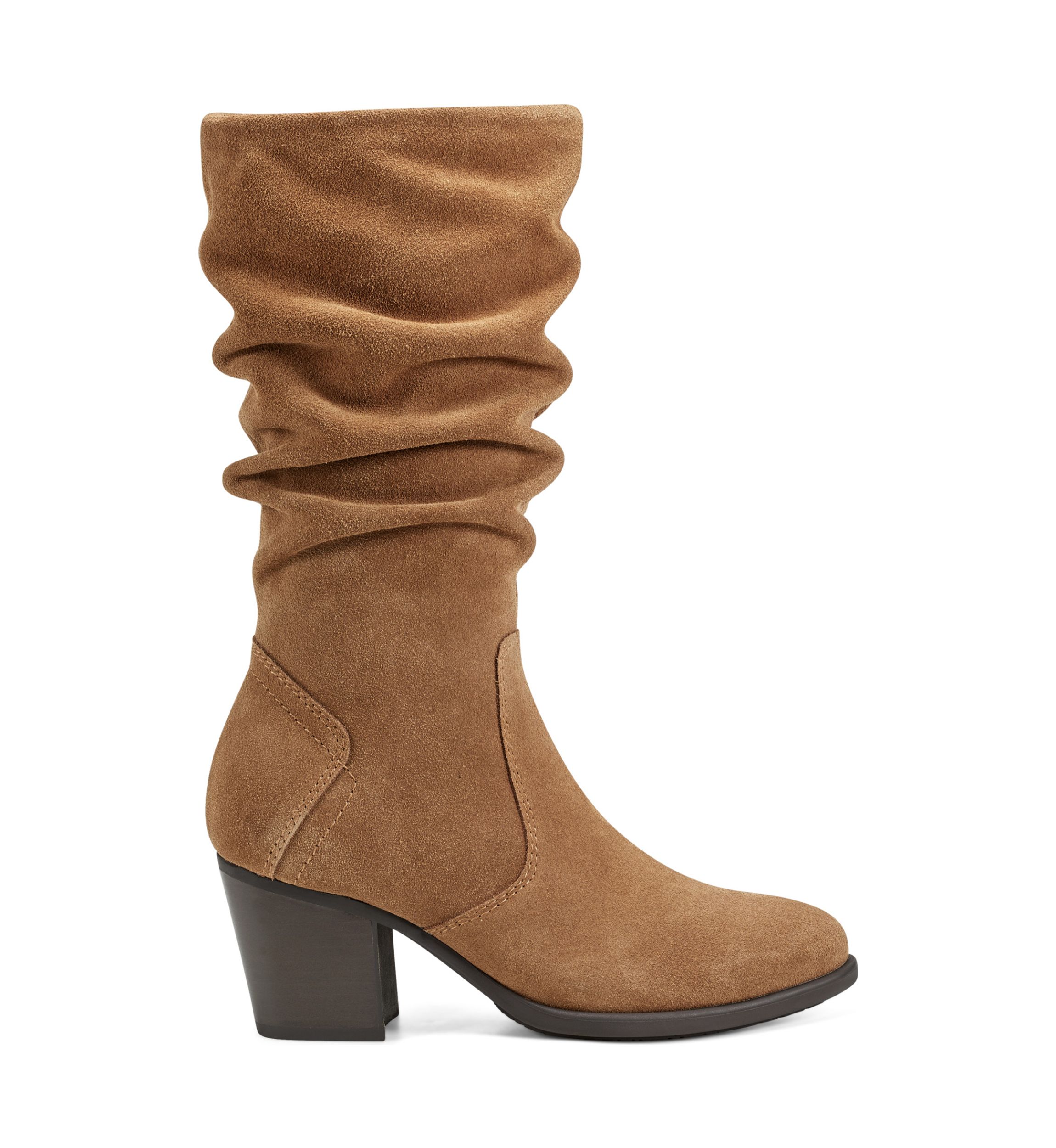 Vine Block Heel Almond Toe Casual Boots