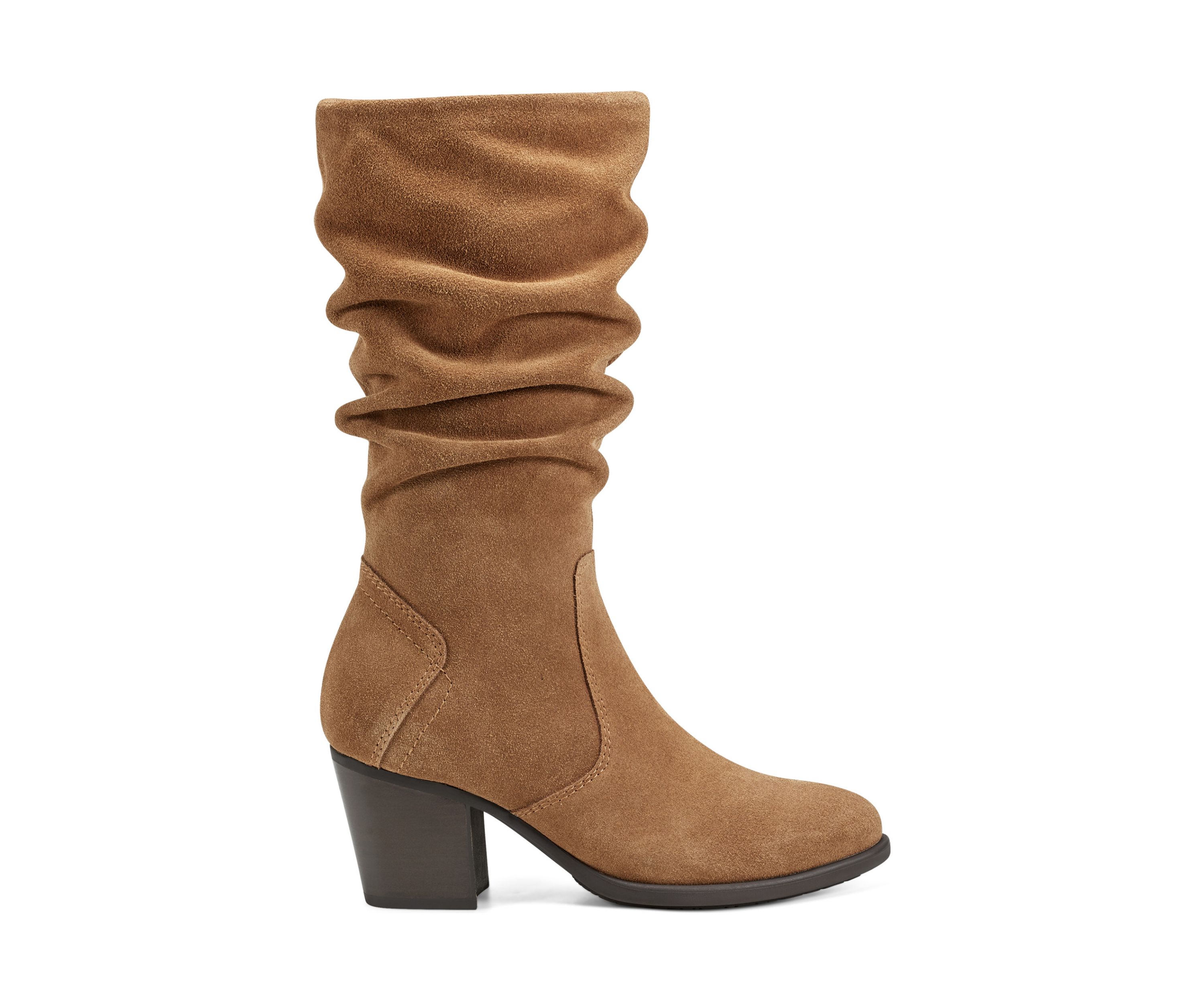 Vine Block Heel Almond Toe Casual Boots