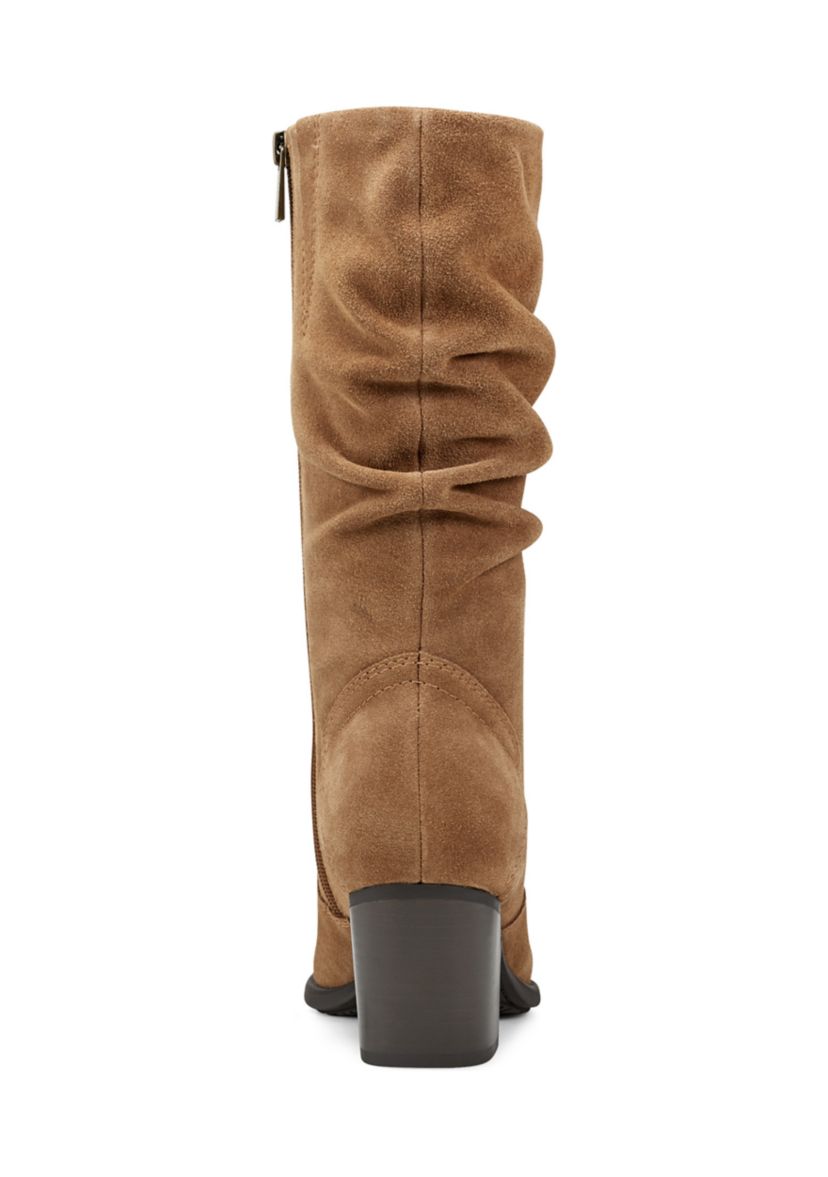 Vine Block Heel Almond Toe Casual Boots