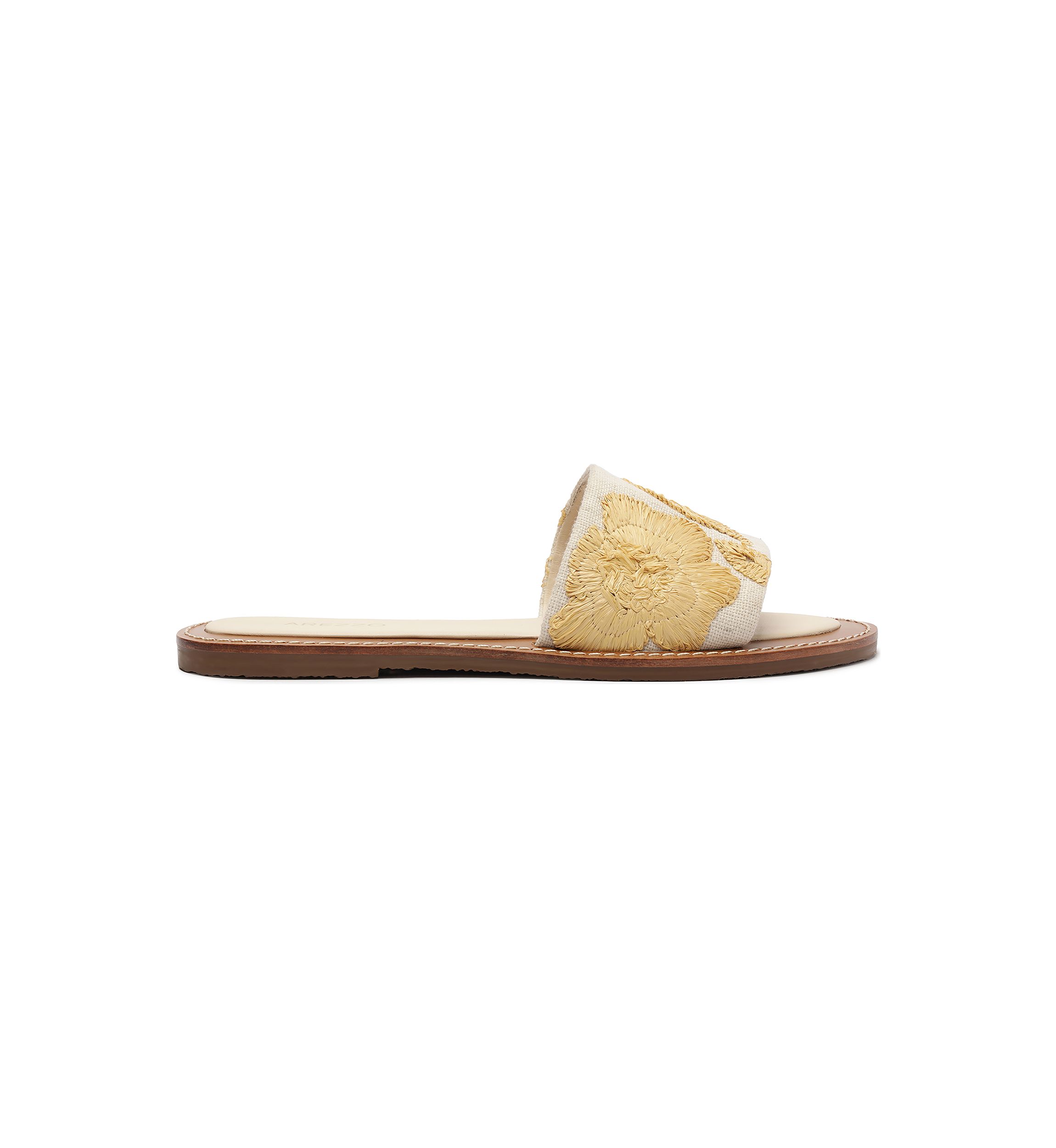Dana Linen Flat Sandals 