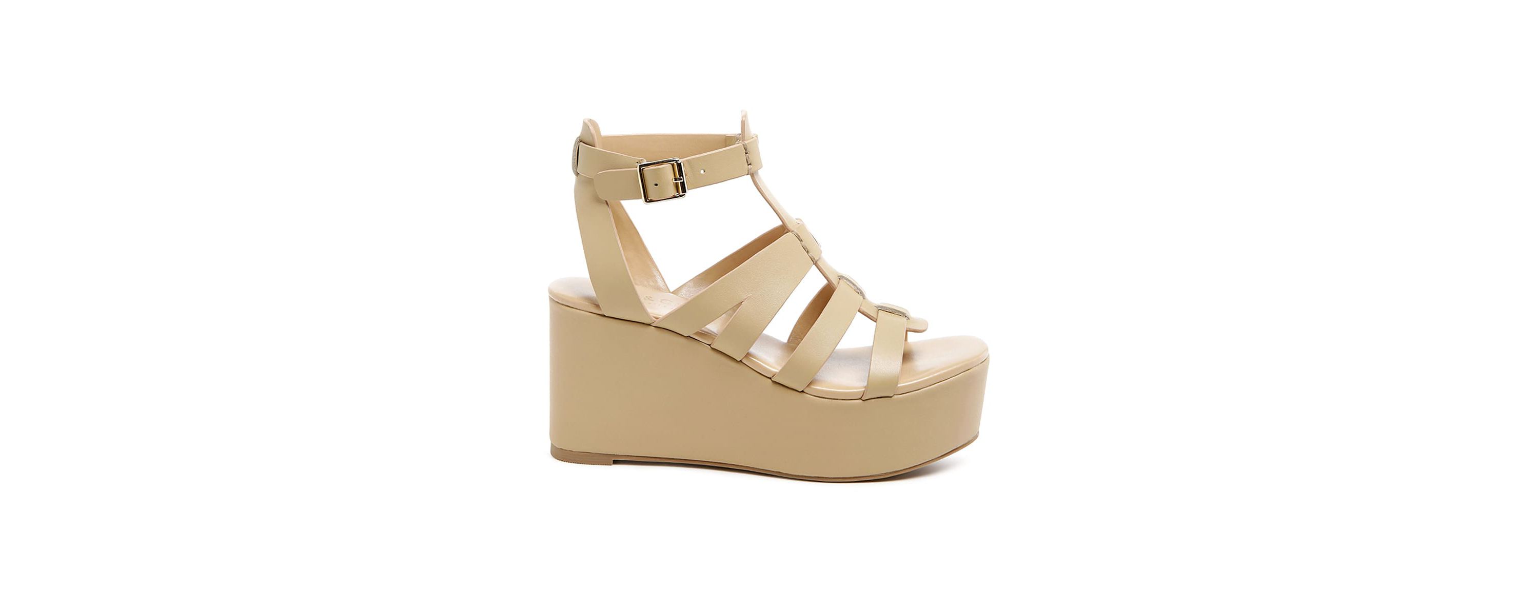 Windrush Cage Wedge Leather Sandal