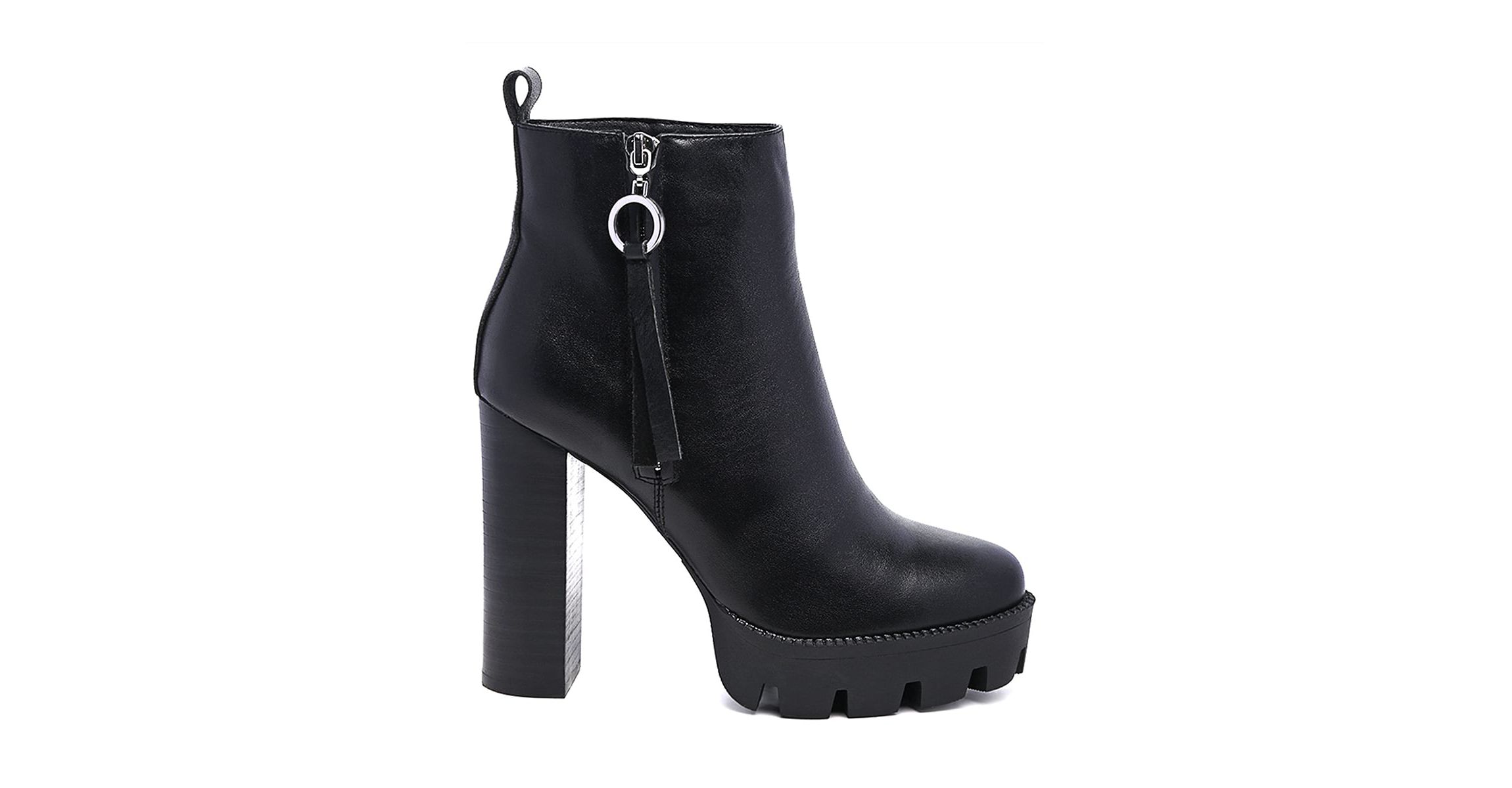 High Heeled Leather Ankle Boot