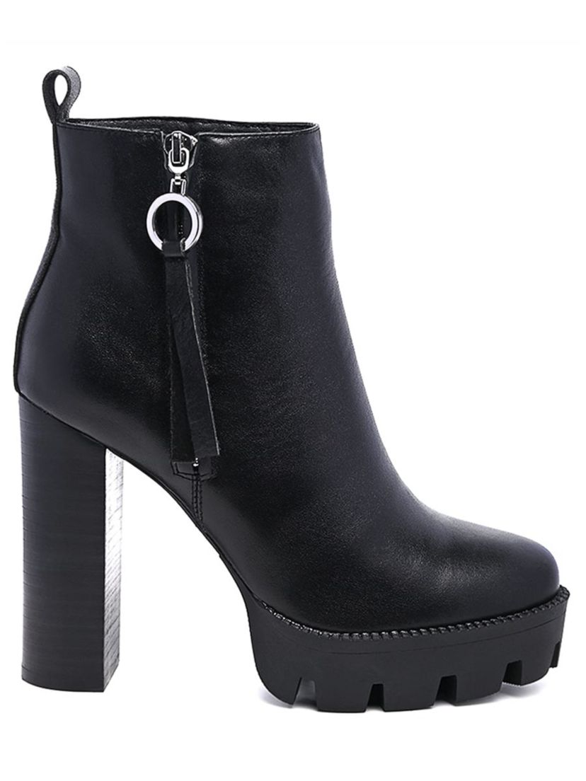 High Heeled Leather Ankle Boot